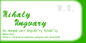 mihaly ungvary business card